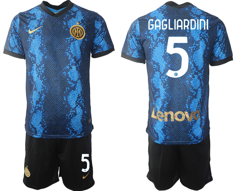 Men 2021-2022 Club Inter Milan home blue #5 Nike Soccer Jersey